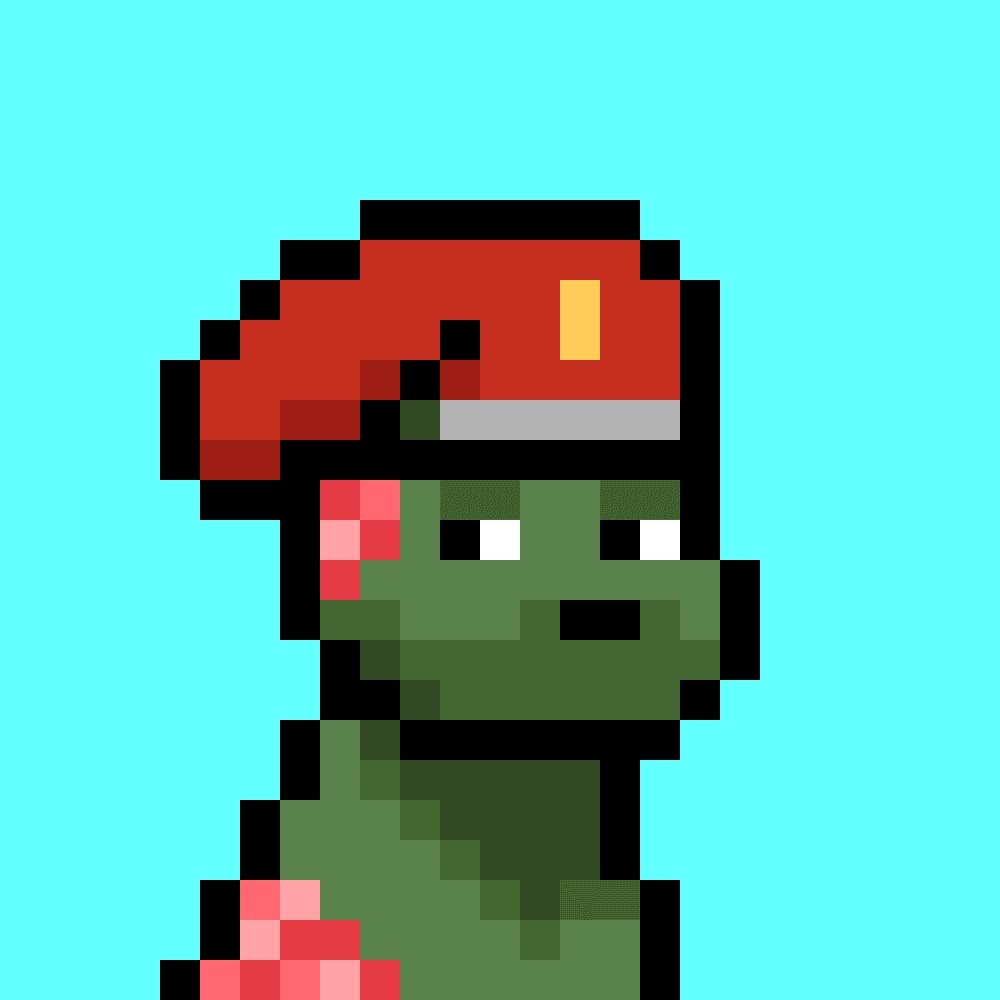 MetalXMeta official pixel profile picture — Metal (@MetalXMeta) Official MetalXMeta cyan-background pixel profile picture of Metal (@MetalXMeta), green character in a red cap